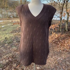 Elegant V-Neck Brown Sweater